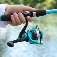 KecchKrezing Telescopic Fishing Rod And Reel Set, Complete Fishing Gear With Multiple Accessories And Storage Bag, Suitable For Lakeside Camping And Outdoor Use, Beginner Fishing Combo - Blue - View 6