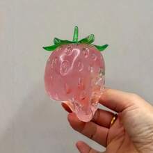 1pc Strawberry Squeeze Stress Relief Toy, Realistic Stretchable Squishy Ball, Decompression Hand Tool - Multicolor - View 8