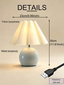 1pc USB Powered High-Quality Vintage Table Lamp, Nordic Style, Suitable For Bedside, Homestay, Multi-Purpose, Restaurant, Camping, Minimalist Warm Light Atmosphere Night Light - White - View 11