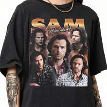 Sam Winchester Vintage Bootleg T-Shirt, Retro 90s Jared Padalecki Tee,  Fan Gift Tee - Black - View 1