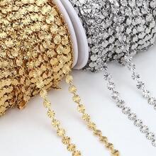 1米不鏽鋼圓盤壓花鏈，金色向日葵鏈，適用於DIY手工項鍊、手鍊、珠寶配件 - H2838 - 查看 8