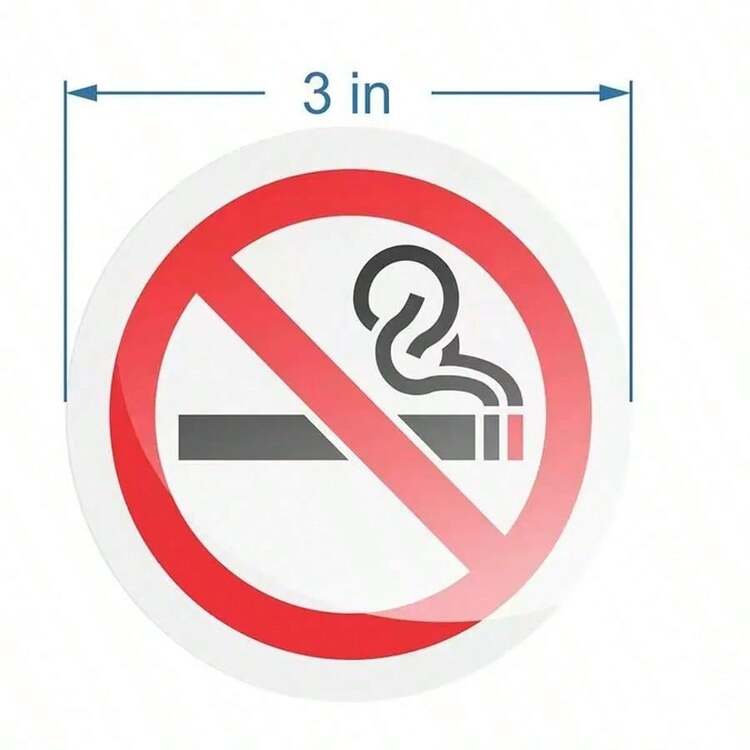 New Waterproof No Smoking Electronic Cigarette Warning Sign Sticker, Ride-Hailing Car Interior Warning Sticker, Shopping Mall Indoor/Outdoor No Smoking Sign Reminder Sticker - Multicolor - View 15