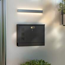 Wall Mounted Letterbox, Lockable Outdoor Mailbox With Viewing Windows And 2 Keys, Steel Post Box For Home Entrance, Black - A - View 2
