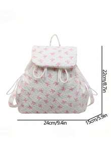 Niche Fashion Backpack For Women, New High-Aesthetic Drawstring Cinch Backpack, Lightweight Casual Commuting Bag - Pink - View 9