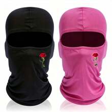 3pcs/2pcs/1pc Rose Pattern Balaclava Face Mask, Unisex Breathable Face Mask, Multi-Purpose Cycling Neck Gaiter, Suitable For Spring And Summer, Essential For Cycling And Outdoor Running - Multicolor - View 2