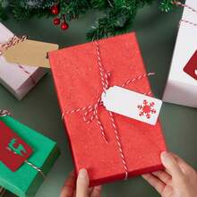 50pcs Red Christmas Tree Design Kraft Paper Cards, Perfect For Packaging And Hanging Decoration, Gift Tags And Ornaments - Multicolor - View 8