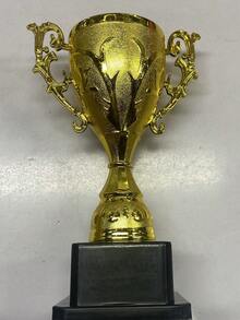 1pc Plastic Gold Trophy, Award Ceremony Decor, Party Favor - Gold - View 10