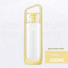 Kor Dual Use Water Bottle With Straw Portable Square Clear Water Cup Dual Drinking Modes Leakproof Travel Sports Drinking Bottle For Girls - 黃色 - 查看 10