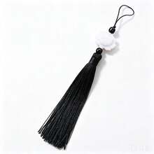 1pc Vintage French Lace Tassel Folding Hand Fan, Suitable For All Seasons, Suitable For Dancing, Summer Travel, Street Fashion Shooting. Vintage French Lace Tassel Folding Hand Fan, New China Retro Black Lace Folding Fan, Suitable For Carrying Around And Using All Year Round, Suitable For Matching Outfits, An Essential Accessory For Autumn, Suitable For Spring, Summer And Autumn Use. - Multicolor - View 11