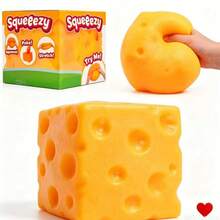 Melojoy Extra Large Cheese Squishy Toy, Realistic Large Cheese Slow Rebound Malleable Creative Tofu Ball, Hand Squeeze Stress Relief Ball, Perfect Gift, Birthday Gift, Ideal Gift, Surprise Gift, Holiday Gift, Seasonal Gift - Multicolor - View 2