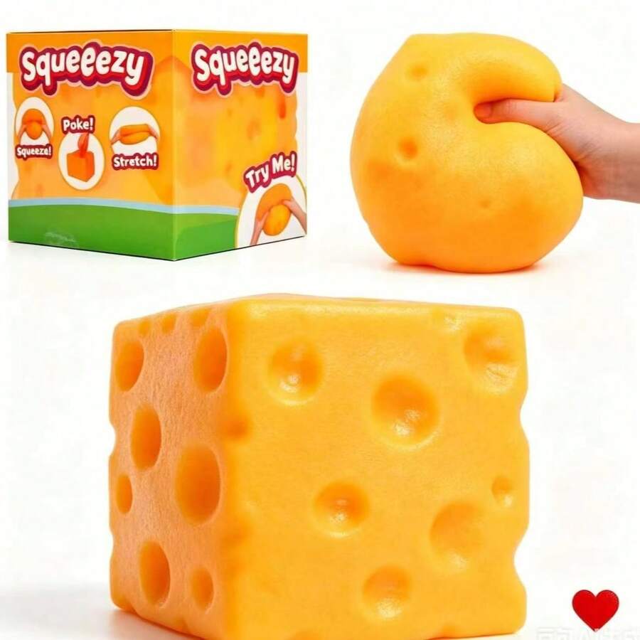 Melojoy Extra Large Cheese Squishy Toy, Realistic Large Cheese Slow Rebound Malleable Creative Tofu Ball, Hand Squeeze Stress Relief Ball, Perfect Gift, Birthday Gift, Ideal Gift, Surprise Gift, Holiday Gift, Seasonal Gift