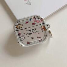 1 buah Casing Pelindung Warna Solid dengan Desain Kartun Bintang dan Anak Anjing yang Lucu, Kompatibel dengan Earphone Bluetooth Apple 1/2, 3/4, Pro/Pro2, Pro3 - MultiWarna - View 2