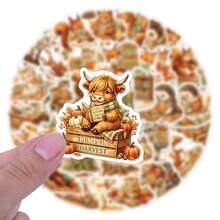 50Pcs Cozy Autumn Woodland Animals Reading Stickers Funny Fall Book Love Stickers Aesthetics Scrapbook Stickers Pack Vinyl Waterproof Stickers For Water Bottle,Computer,Laptop,Phone,Luggage,Notebook,Fridge - Multicolor - View 10
