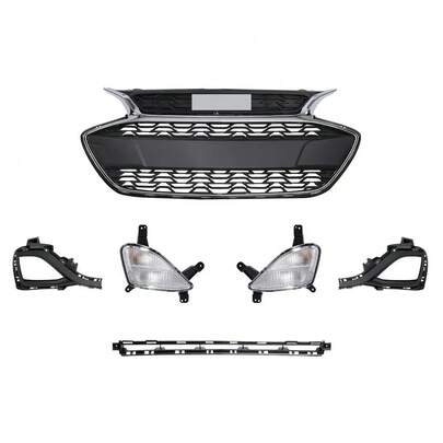 Front Bumper Fascia Grille Kit For 2019-2022 Chevy Spark LS LT W/Fog Light 8 PCS