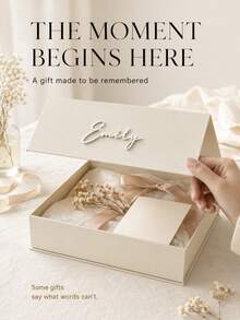 Personalized Gift Box With Lid, Custom Name Gift Box, Personalized Custom Text Wedding Gift Box, Personalized Magnetic Folding Storage Box, Bridesmaid Gift Box, Groomsman/Bridesmaid Box/Bridesmaid Invitation Box/Bridesmaid Long Box/Wedding - Multicolor - View 4