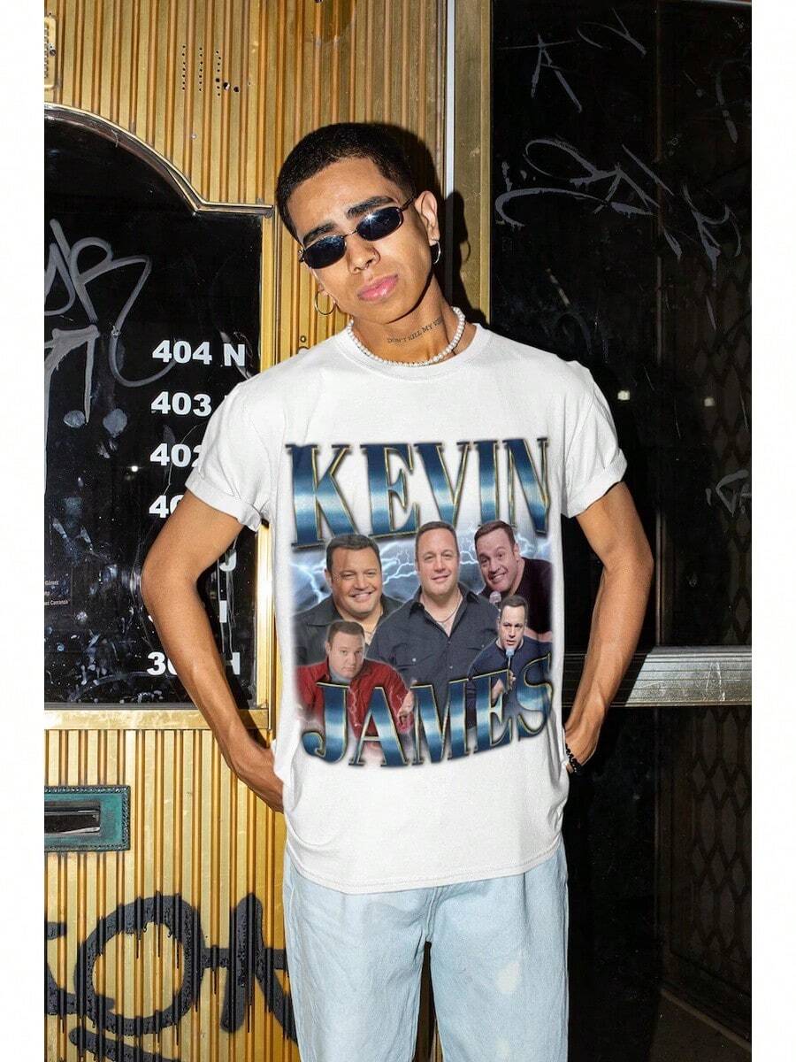 Camisa Kevin James - Regalo vintage personalizado para él/ella. - Blanco - Ver 1