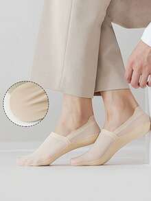4 Pairs Mesh Invisible No Show Socks, Breathable Anti Slip Low Cut Liner Socks Thin Summer Casual Foot Socks For Men - Multicolor - View 2