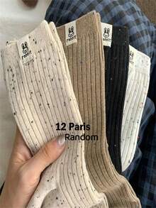 Vớ cổ tròn họa tiết thỏ dễ thương unisex - Vớ chấm bi thoáng khí kiểu Hàn Quốc, trang phục mùa hè tươi mát và quà tặng tốt nghiệp. - Nhiều màu - Xem 10
