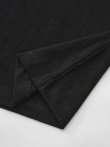 LockererSchnitt,Rundhals,Kurzarm,weichundatmungsaktiv,idealfürUrlaub,FreizeitundFreizeitoutfits,waschmaschinengeeignet,einfarbig,perfektzumSchichten - Schwarz - Übersicht 6