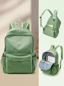 Casual Laptop Backpack, Suitable For 14-Inch Laptop, Large Capacity College Backpack, Designed For High School And Middle School Students, Equipped With Adjustable Shoulder Straps, School Bag/School Backpack, Multi-Layer Design Backpack With Casual And Travel Functions, Unisex Travel Backpack, Lightweight Casual Daypack, Basic School Bag, Suitable For Middle And High School Students - Multicolor - View 5
