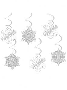 10/2 pièces Décorations suspendues en spirale blanc argenté avec flocons de neige, serpentins de plafond en feuille avec découpes de flocons de neige creux pour fête de Noël et hiver féerique, décoration de fenêtre, décorations suspendues en spirale de plafond pour Noël d'hiver - Plusieurs styles - Voir 7