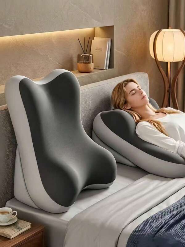 1pc Adjustable Detachable Ergonomic Memory Foam Wedge Pillow, Inclined Leg Support Cushion, Multifunctional Backrest Pillow For Bed, Sofa, Reading, Travel, Bedroom