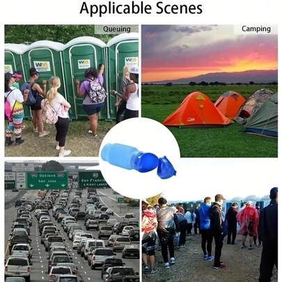 Portable Foldable 750Ml Emergency Toilet - Compact And Lightweight Design, Perfect For Camping, Travel, Concerts, And Festivals - Durable Plastic, Unisex Use