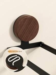 1 pieza Toallero de madera de nogal para baño, barra de toallas plegable sin taladro montada en la pared, accesorios de baño, accesorios de cocina - Multicolor - Ver 9