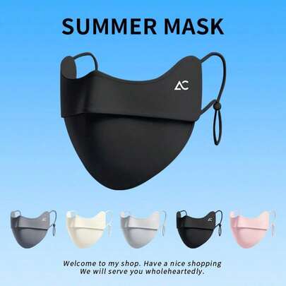 Máscara facial de protección solar para ciclismo de verano para mujeres, protección UV, cobertura de las esquinas de los ojos, máscara facial de protección solar de seda de hielo transpirable, máscara facial de protección solar de seda de hielo para mujeres, cobertura de las esquinas de los ojos, protección UV, transpirable 3D