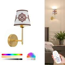 Lampu Dinding Bertenaga Baterai: Set 2pcs/1pc Lampu Dinding Nirkabel dengan Bohlam 2000mAh yang Dapat Diredupkan dan Remote Control untuk Kamar Tidur - Lampu Dinding Isi Ulang 15 Warna Emas, Cocok untuk Kamar Tidur, Ruang Tamu, dan Lorong - Tiga warna + 12 RGB - View 10