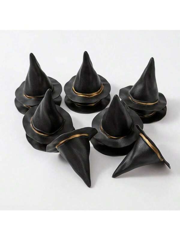 Chapéu de Bruxa Mini Preto, Adequado para Artesanato DIY, Suprimentos para Festa de Halloween, Decoração de Festa
