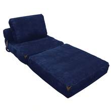 Modern Single-Seater Sofa With Integrated Storage And Elegant Tassel Details For A Cozy Home Space - 藍色 + 法蘭絨 - 查看 7