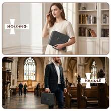 Vegan Leather Bible Cover Case, Bible Bag With Phone Pocket, Bible Case For Men Women, Christian Gift Box Packaging (Black And Brown) - Black - View 7