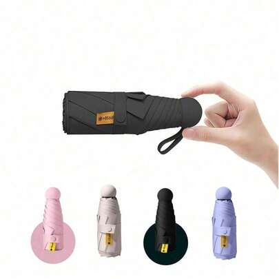 1 pieza Paraguas portátil mini de viaje con protección UV, paraguas plegable compacto y ligero con estuche de almacenamiento, paraguas de bolsillo para mujer, viajes y exteriores, paraguas de viaje, paraguas mini, paraguas de bolsillo, paraguas compacto, paraguas plegable, vuelta a la escuela