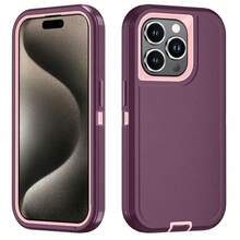 Anti-Drop Anti-Shock Anti-Wear Full Body Protection Phone Case, Durable And Sturdy, 3-In-1 Protective Case Compatible With Iphone, Galaxy And Other Phones - Wine Pink - View 23