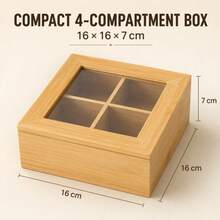 Bamboo Tea Bag Storage Box, Divided Storage Box, Suitable For Middle Eastern Arabic Mint Tea And Saffron Black Tea Bags, Wooden Tea Canister, For Home Majlis Tea Room Use, Non-Food Contact Bamboo Tableware - Champagne - View 12