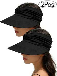 2pcs Women's Wide Brim Sun Hats, UV Protection, Suitable For Sports, Beach, Golf, Hiking - 2-pack - View 16
