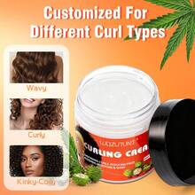 Curling Cream, Infused With Black Castor Oil, Long-Lasting Frizz Control, Moisturizing And Soft Hold, Provides Deep Hydration, Enhances Curl Definition And Shine, Styling Conditioner Cream, Suitable For Wavy And Curly Hair - Cream - View 10