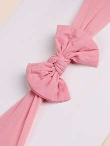 6pcs Baby Soft Skin-Friendly Bow Headbands, Pink Gradient Solid Color Wide Headbands, Newborn Fontanelle Protection Non-Tight Headbands For Baby Girls, Full Moon Photo Shoot Hair Accessories - Multicolor - View 6