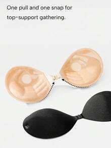1pc Women's Bionic Palm Adhesive Bra, Invisible Seamless Comfortable Breast Coverage, Small Chest Enhancing, Suitable For Wedding Dress, Photography, Dress, Halter Top - Multicolor - View 2