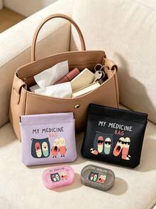 Pill Pattern Medicine Storage Bag, Transparent Pill Box, Compact Pill Storage Bag And First Aid Kit, Waterproof Storage Bag, Essential Medical Accessories, Portable Medicine Storage Solution Suitable For Daily, Outdoor And Dorm Use, Multi-Functional First Aid Kit Designed For Health-Conscious And Frequent Travelers, Suitable For Travel And Outdoor Activities, Back To School, Christmas, Student Essentials - Multicolor - View 9