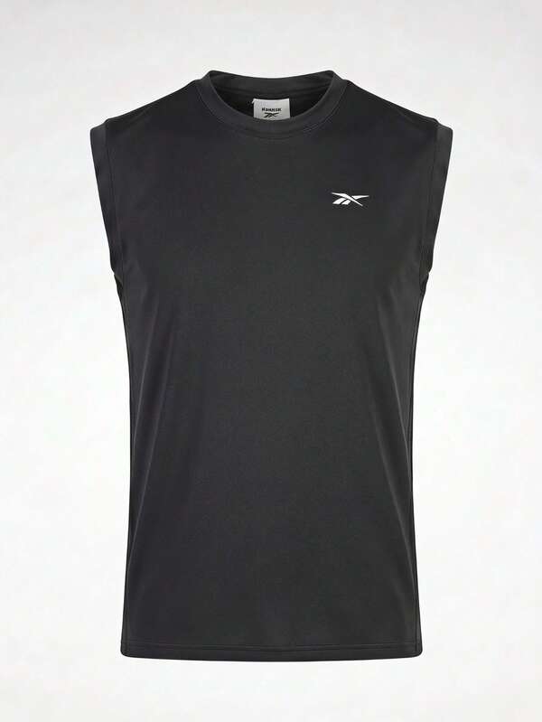 Playera Reebok Roland Running para Hombre sin mangas negro tejido ligero y transpirable running gym fitness cardio cross training entrenamiento y actividades deportivas de alto rendimiento