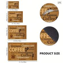 1pc Vintage Coffee English Text Pattern Diatomaceous Earth Kitchen Drain Mat, Quick-Drying Non-Slip Coffee Machine Mat And Dish Drying Pad, Suitable For Kitchen Countertop And Holiday Home Decor - Multicolor - View 6