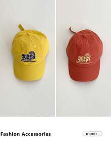 2/1 pieza Gorra de béisbol amarilla con bordado de letra en la parte superior suave para mujer, nueva para primavera/verano, de secado rápido y transpirable, con protección solar, gorra de béisbol con bloques de color, gorra de béisbol de secado rápido y transpirable con protección solar, sombrilla con protección UV, gorra fina - Gorra de béisbol con letras - Ver 23