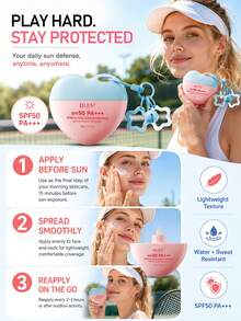 MOOYAM MOOAYAM SPF50+ PA+++ Collagen Sunscreen – Anti-Aging, Waterproof And Sweat-Resistant; Provides High-Performance Sun Protection, Fast-Drying, Non-Sticky - Pink Purple - View 11