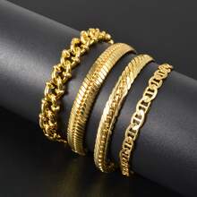 Vintage Minimalist 18K Copper Gold Plated 750 Italian Braided Bracelet, Unisex, Suitable For Daily And Party Wear, Fashionable Layering Accessory - Gold - View 2