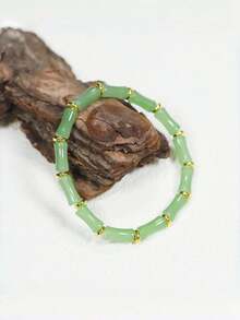 1pc New Handmade Glass Bamboo Knot Bracelet, & Exquisite, Suitable For Daily Wear And Gifting - Multicolor - View 1