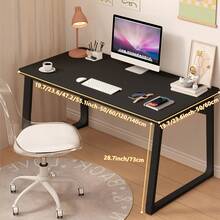 Modern Gaming Computer Desk, Simple Style Home Office Writing Table, Study Corner PC Work Desk For Bedroom - Black - View 2