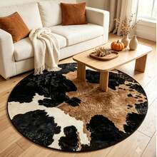 1pc Brown Black Faux Fur Autumn/Winter Thickened Decorative Rug, Small Carpet For Bedroom And Living Room Home Decor - Multicolor - View 4