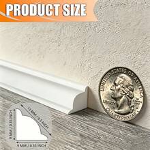 100/500cm Self Adhesive Flexible TPE Corner Trim Molding, Peel And Stick 3D Raised Wall Molding Trim, Half Round Decorative Strip For Baseboard, Wall Corner, Ceiling, Bathroom, Kitchen, DIY Home Decor - A - View 4